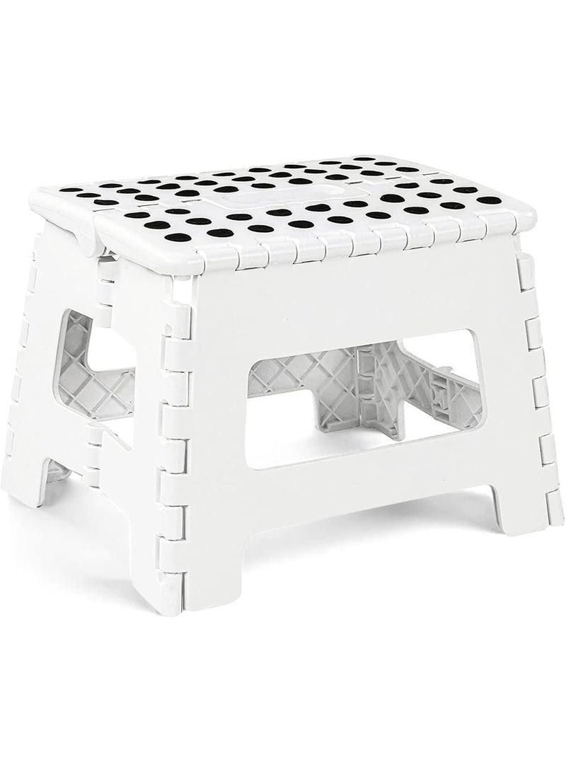 Bathroom Stool -All Purpose Strong Folding Step Stool Collapsible HEAVY-DUTY Plastic Stepping Stool For Kitchen Home Office Adults Bathroom Stool For Adults, Withstands Up to 300 LB With Handle - Image 1